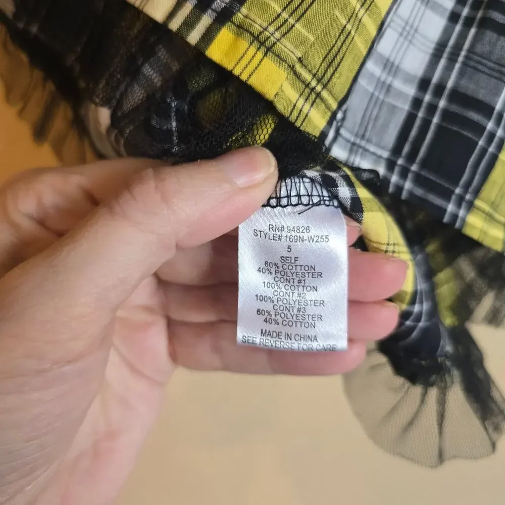 Y2k Tempted girls plaid butterfly dress size girls 5